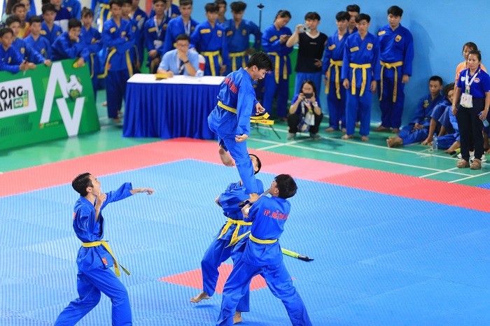 VĐV Mỹ Anh ( Hải Phòng) đạt huy chương đồng, ngày thứ 2 thi đấu Vovinam tại An Lão